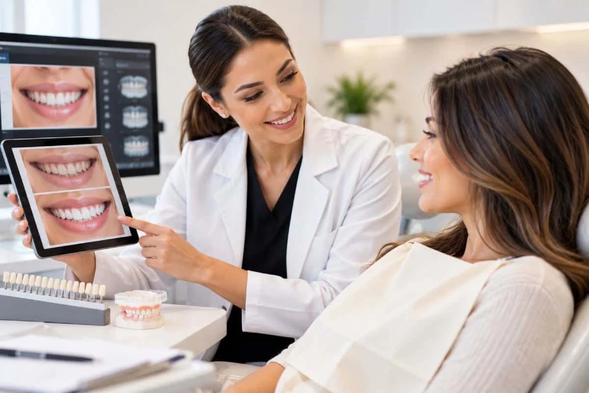Smiling Consultation at a Modern Dental Clinic Smiling Consultation at a Modern Dental Clinic